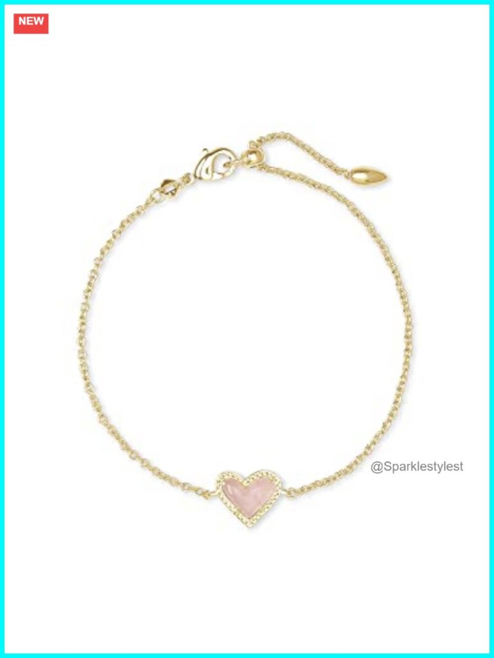 Kendra Scott Ari Heart Link Chain Bracelet 7.5 Inch for Women Fashion Jewelry
